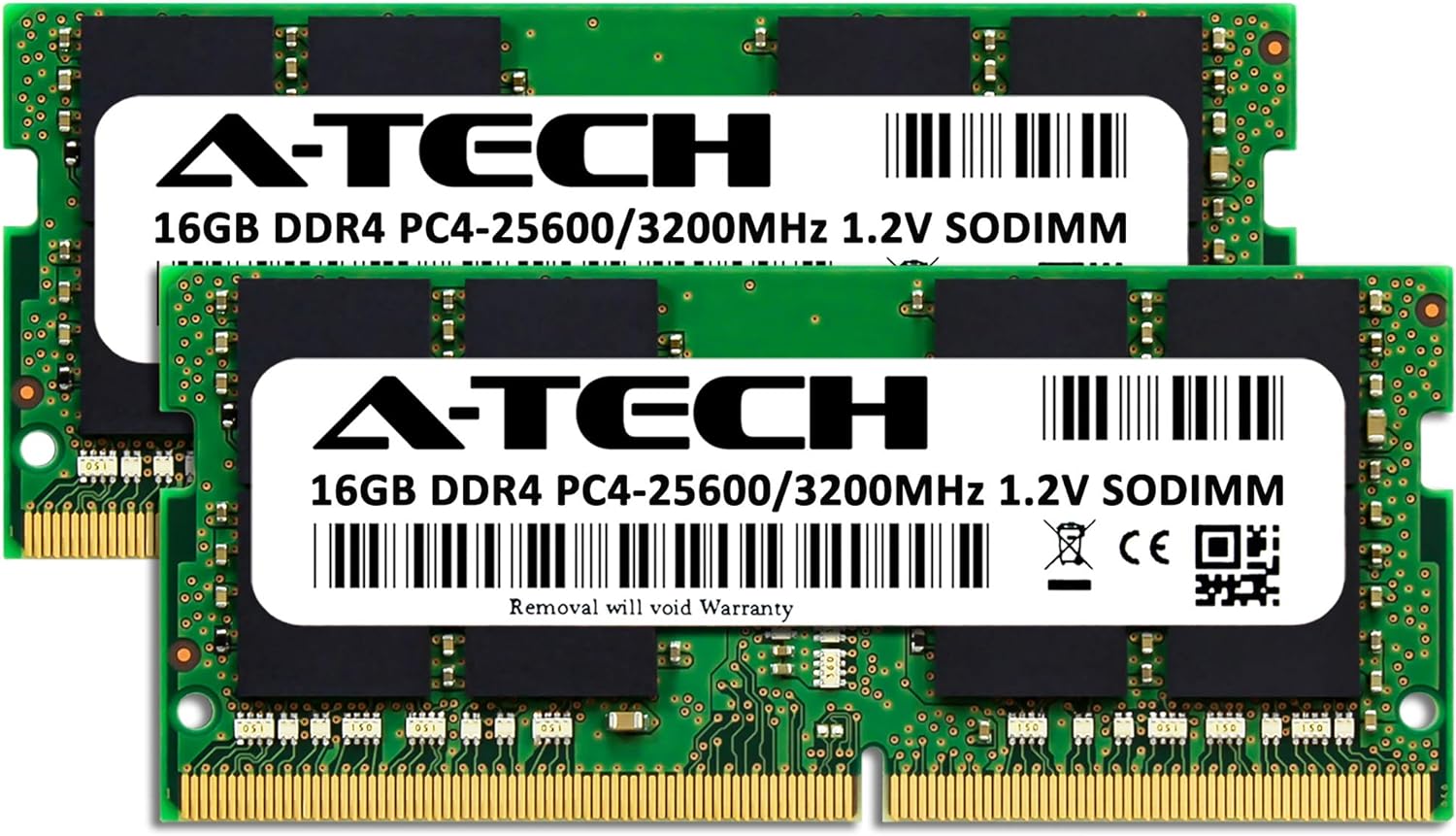 A-Tech Kit de memoria para laptop 32GB DDR4 3200MHz SODIMM (2x